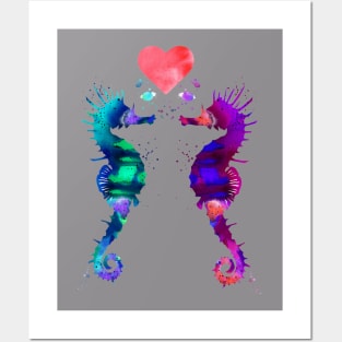 Seahorse in love Posters and Art